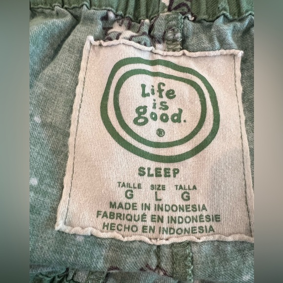 LIFE IS GOOD💚Green, Holiday Snowflake Pattern Pajama Pants - Vintage Pattern - Picture 3 of 7